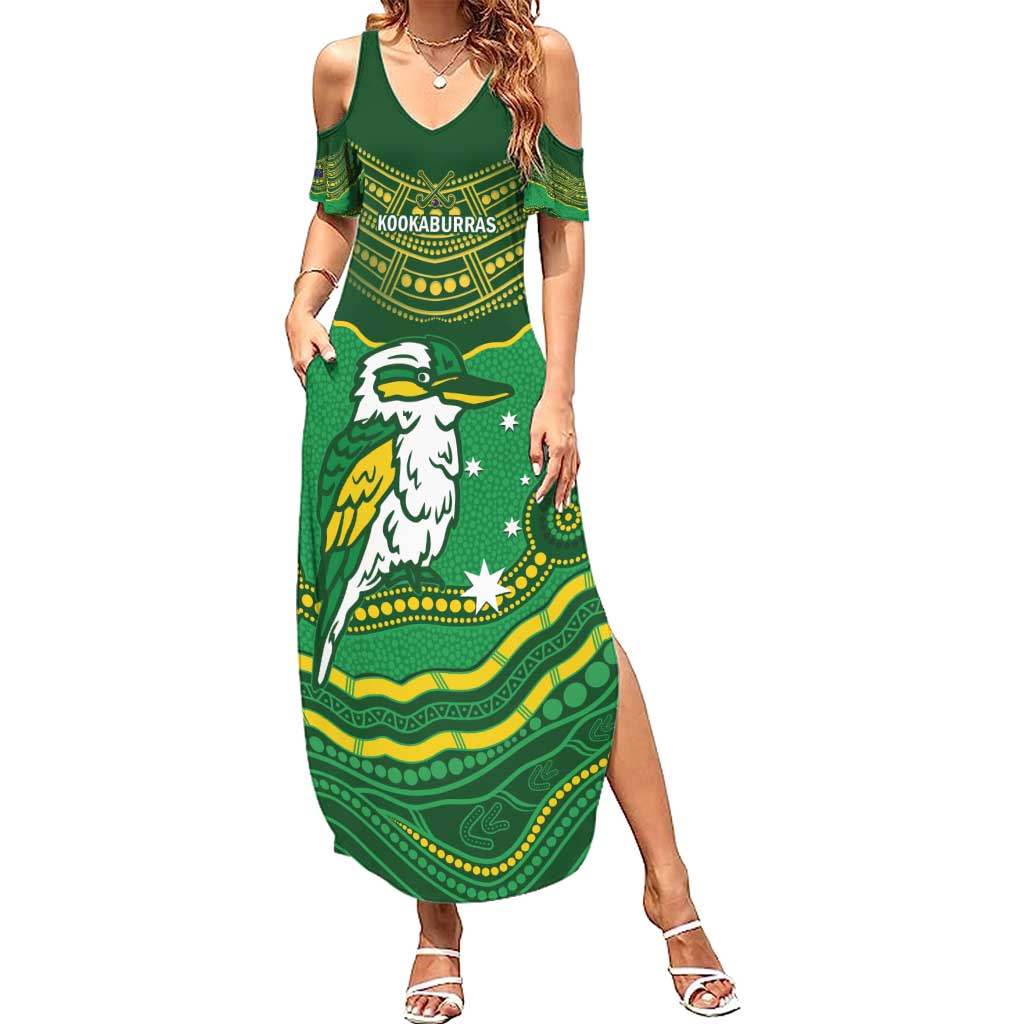 Custom Australia Kookaburras Summer Maxi Dress Indigenous Art