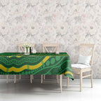 Custom Australia Kookaburras Tablecloth Indigenous Art