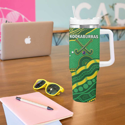 Personalised Australia Kookaburras Tumbler With Handle Indigenous Art