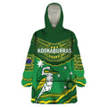 Custom Australia Kookaburras Wearable Blanket Hoodie Indigenous Art
