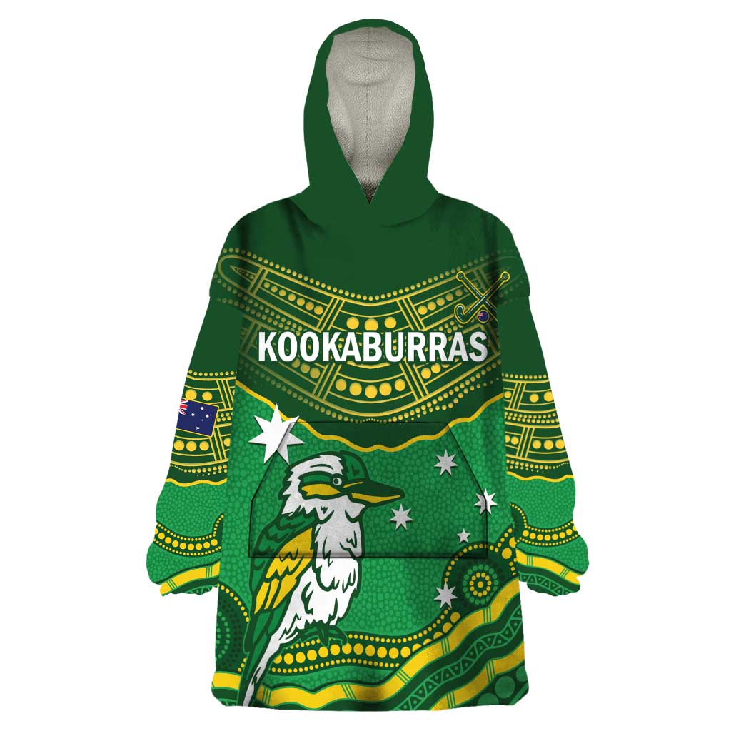 Custom Australia Kookaburras Wearable Blanket Hoodie Indigenous Art