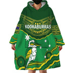 Custom Australia Kookaburras Wearable Blanket Hoodie Indigenous Art