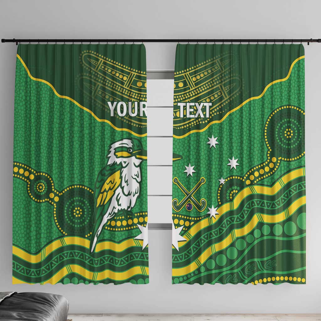 Custom Australia Kookaburras Window Curtain Indigenous Art