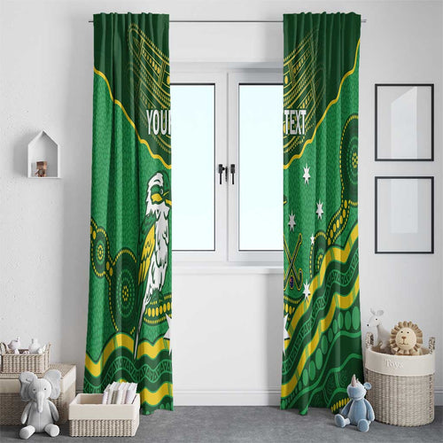 Custom Australia Kookaburras Window Curtain Indigenous Art