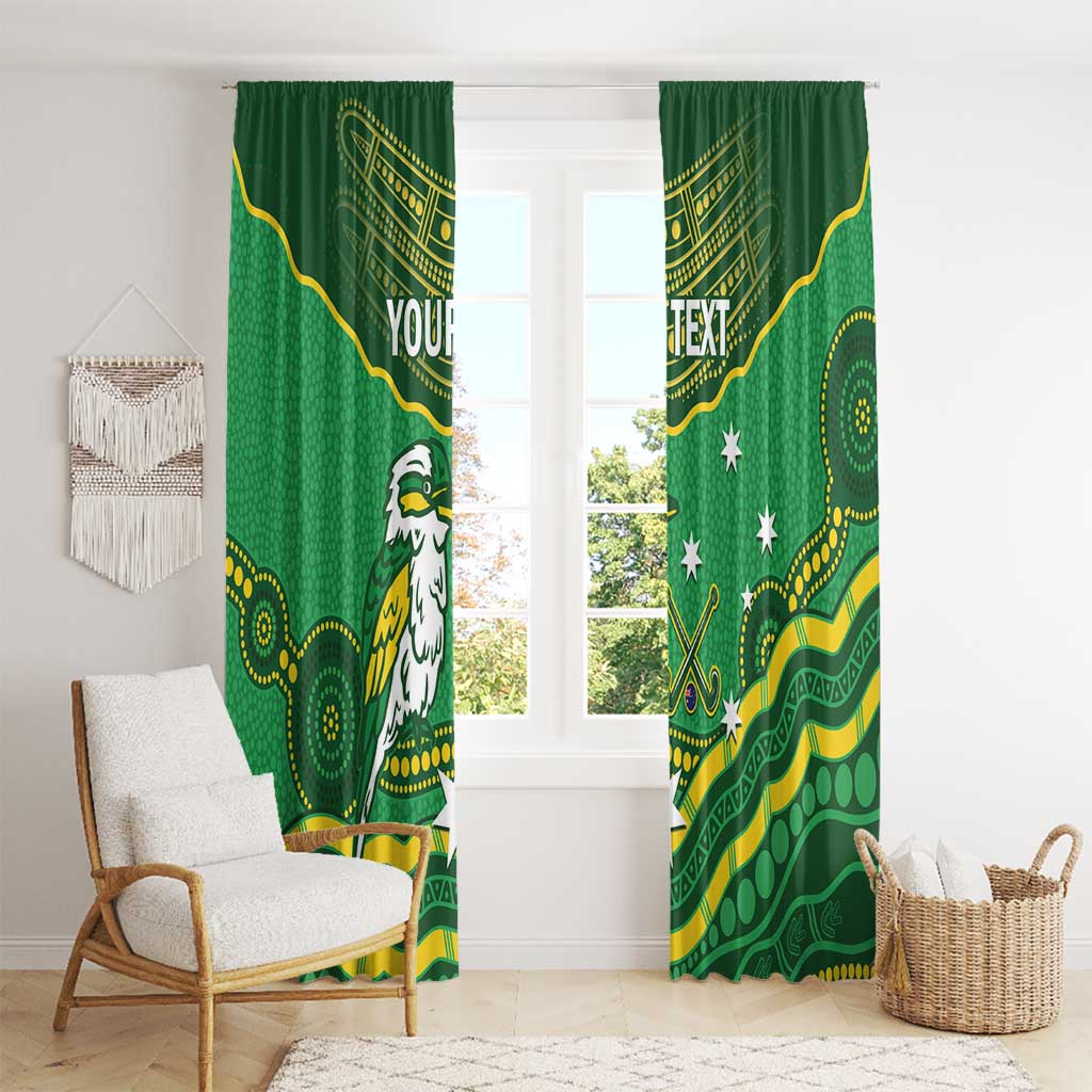 Custom Australia Kookaburras Window Curtain Indigenous Art