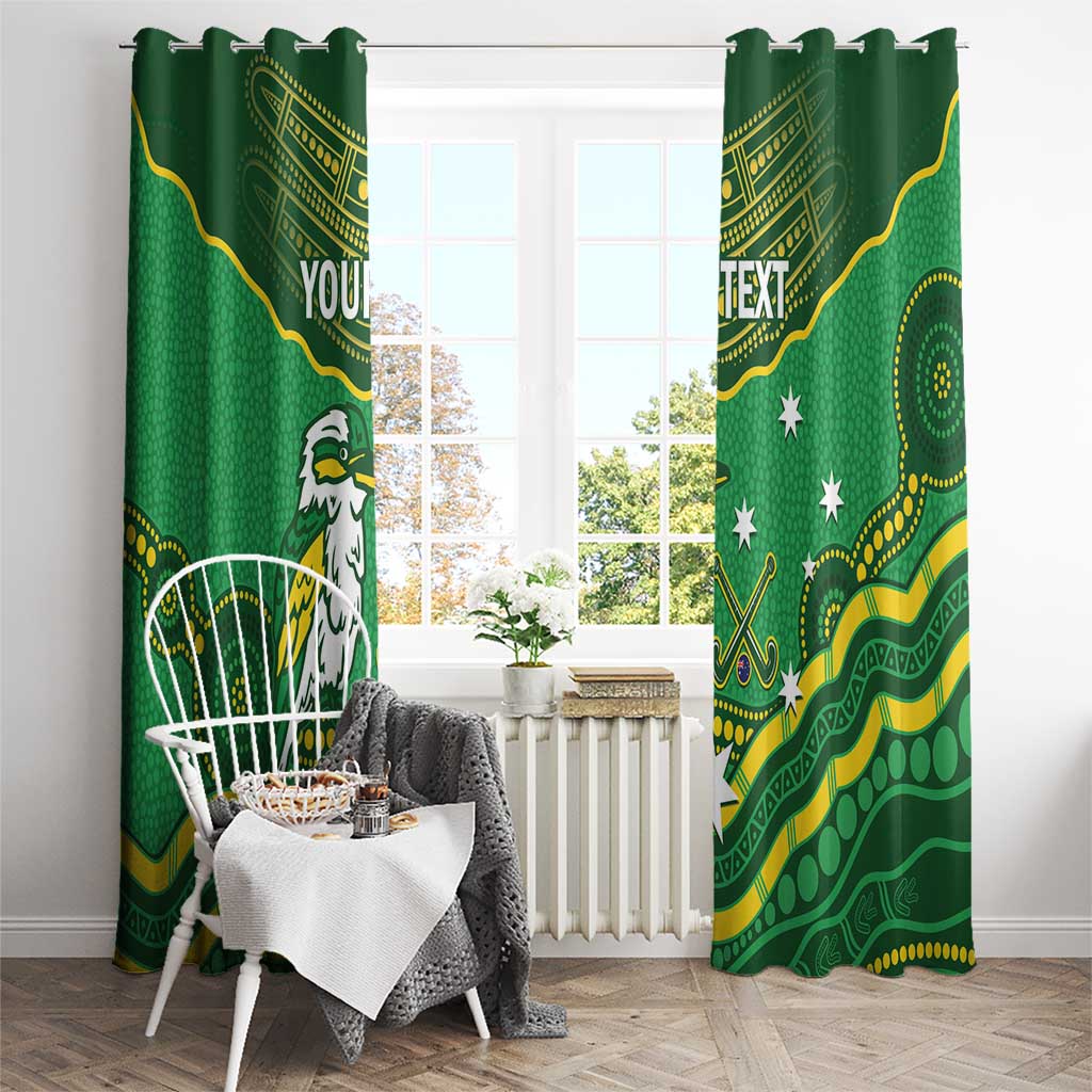 Custom Australia Kookaburras Window Curtain Indigenous Art