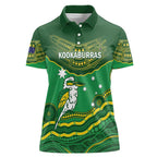 Custom Australia Kookaburras Women Polo Shirt Indigenous Art