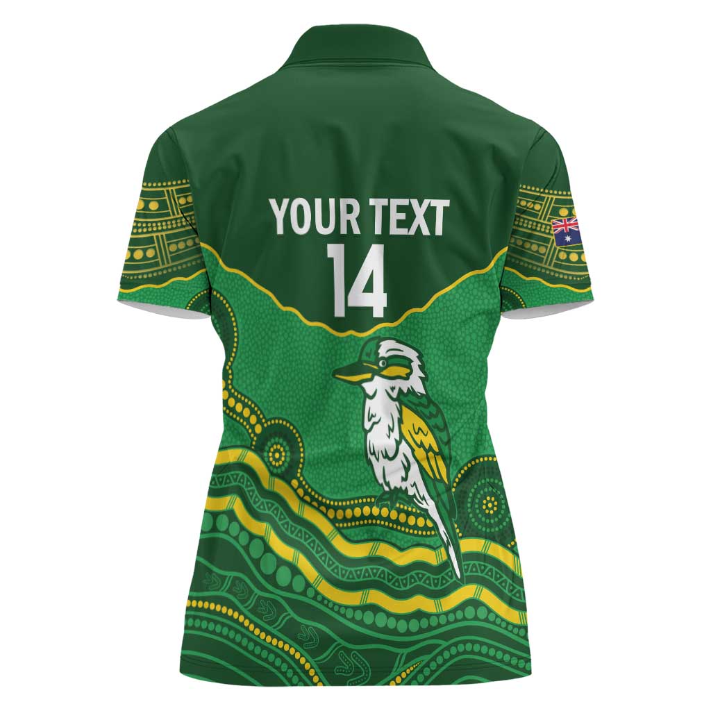 Custom Australia Kookaburras Women Polo Shirt Indigenous Art