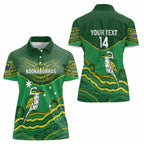 Custom Australia Kookaburras Women Polo Shirt Indigenous Art
