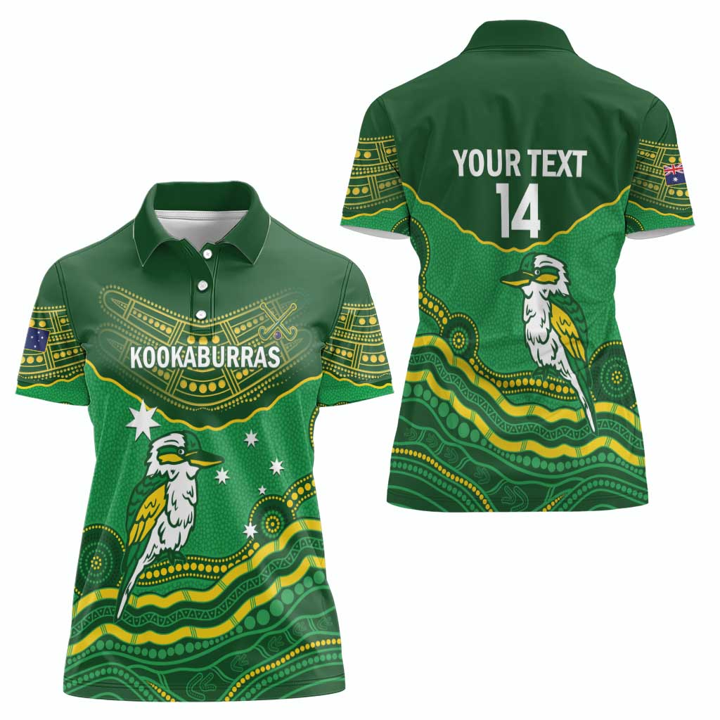 Custom Australia Kookaburras Women Polo Shirt Indigenous Art