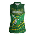 Custom Australia Kookaburras Women Sleeveless Polo Shirt Indigenous Art