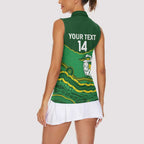Custom Australia Kookaburras Women Sleeveless Polo Shirt Indigenous Art