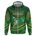 Custom Australia Kookaburras Zip Hoodie Indigenous Art