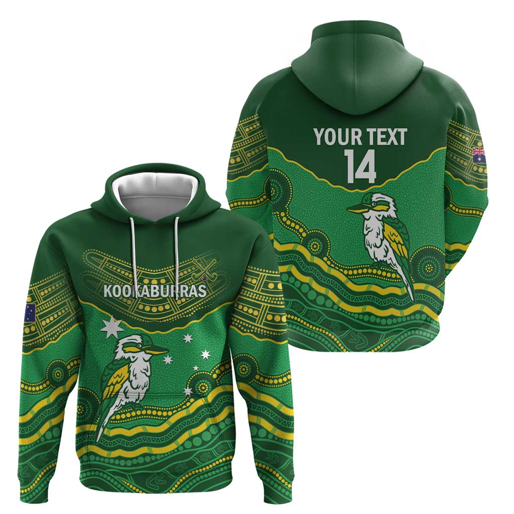 Custom Australia Kookaburras Zip Hoodie Indigenous Art