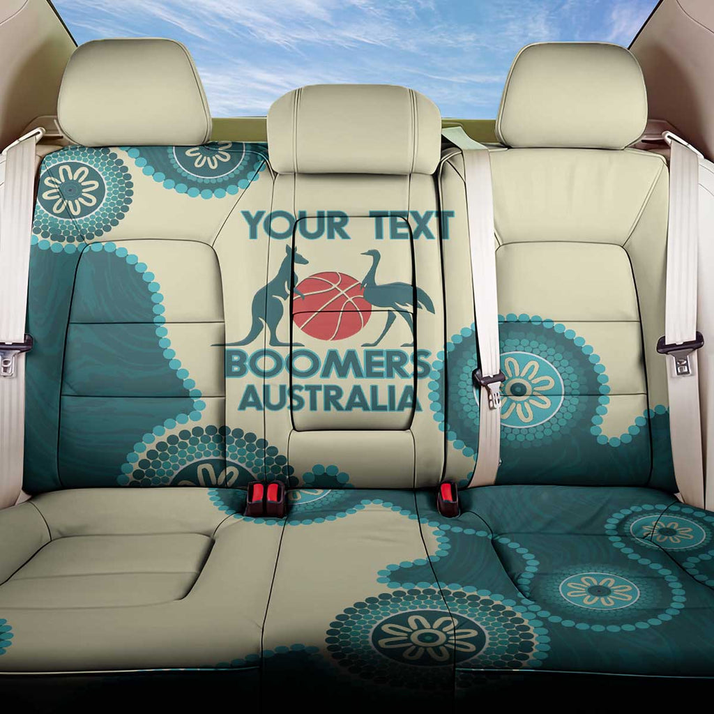 Custom Australia Boomers Back Car Seat Cover Aboriginal With Marble Pattern - Cyan