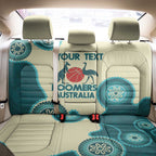 Custom Australia Boomers Back Car Seat Cover Aboriginal With Marble Pattern - Cyan