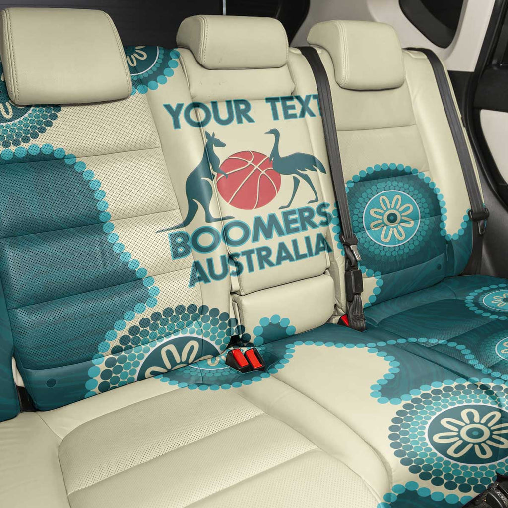 Custom Australia Boomers Back Car Seat Cover Aboriginal With Marble Pattern - Cyan