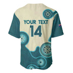 Custom Australia Boomers Baseball Jersey Aboriginal With Marble Pattern - Cyan