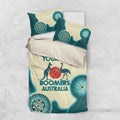 Custom Australia Boomers Bedding Set Aboriginal With Marble Pattern - Cyan