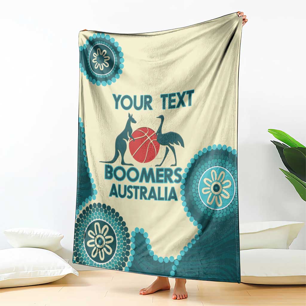 Custom Australia Boomers Blanket Aboriginal With Marble Pattern - Cyan