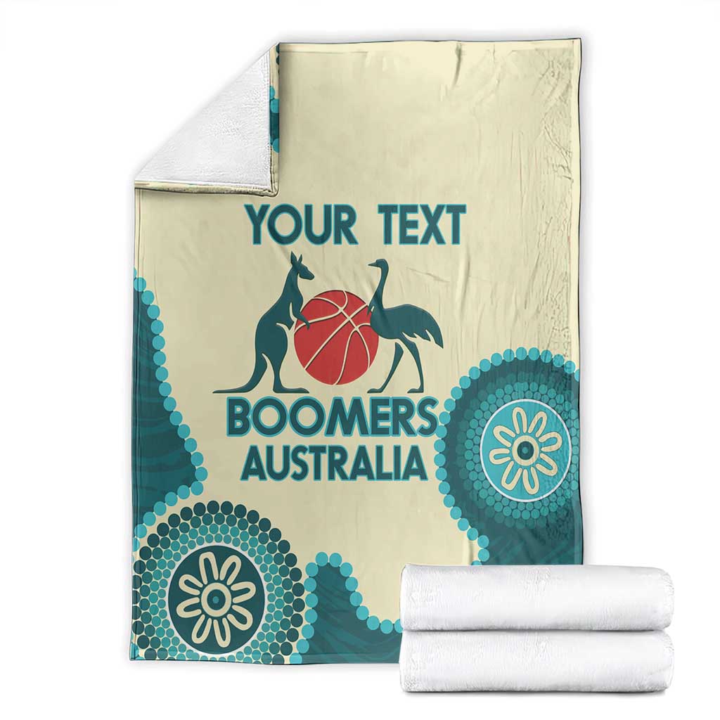 Custom Australia Boomers Blanket Aboriginal With Marble Pattern - Cyan