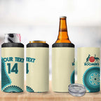 Custom Australia Boomers 4 in 1 Can Cooler Tumbler Aboriginal With Marble Pattern - Cyan