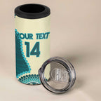 Custom Australia Boomers 4 in 1 Can Cooler Tumbler Aboriginal With Marble Pattern - Cyan