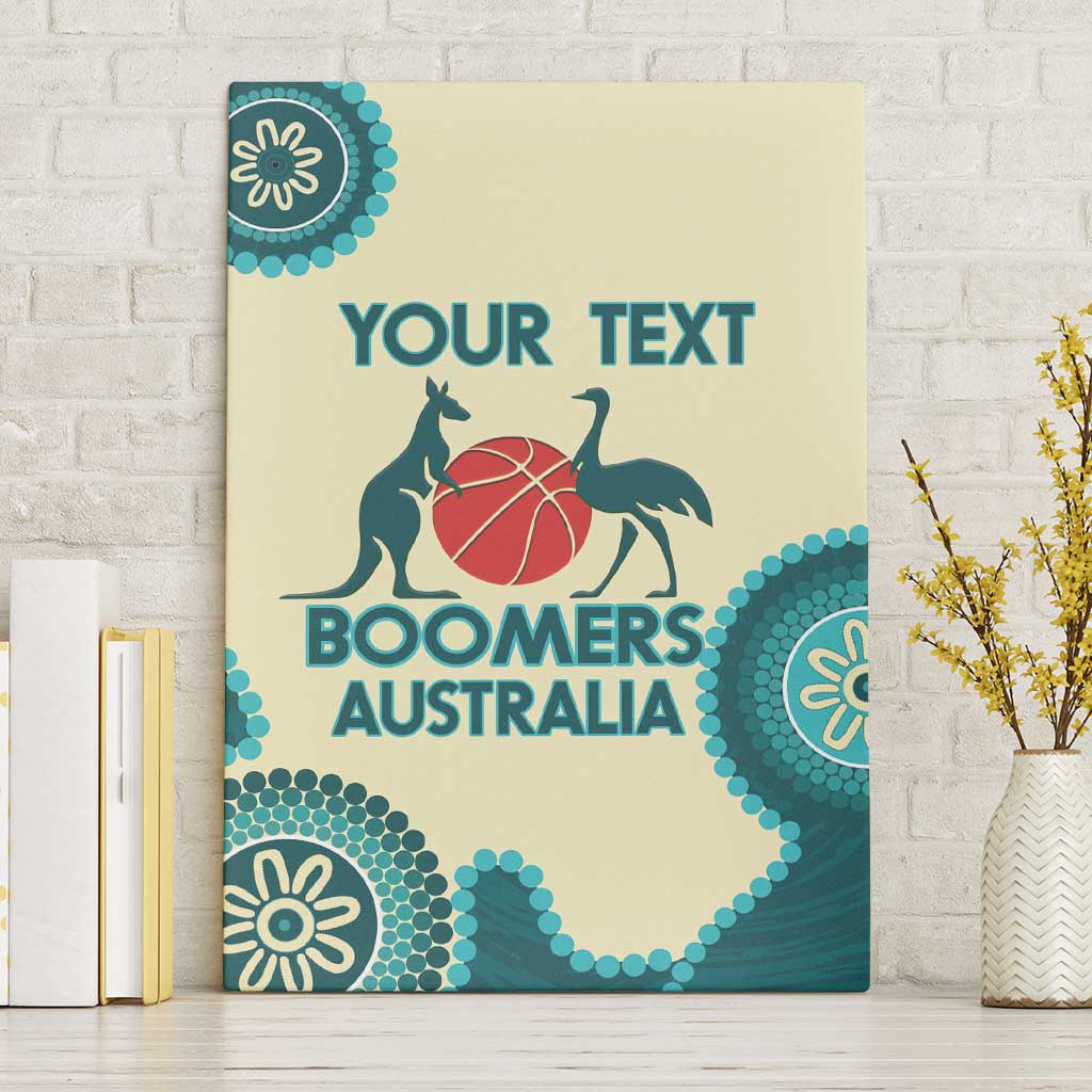 Custom Australia Boomers Canvas Wall Art Aboriginal With Marble Pattern - Cyan