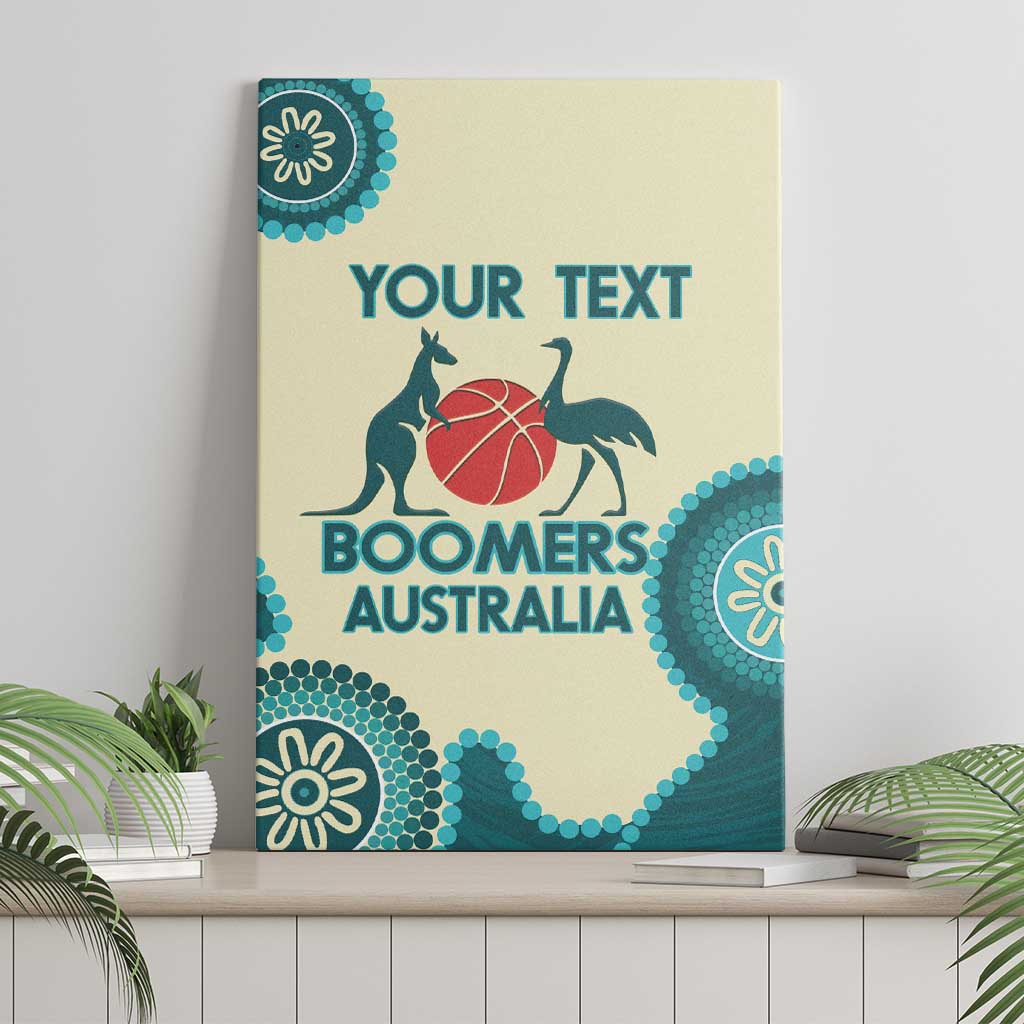 Custom Australia Boomers Canvas Wall Art Aboriginal With Marble Pattern - Cyan