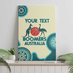 Custom Australia Boomers Canvas Wall Art Aboriginal With Marble Pattern - Cyan