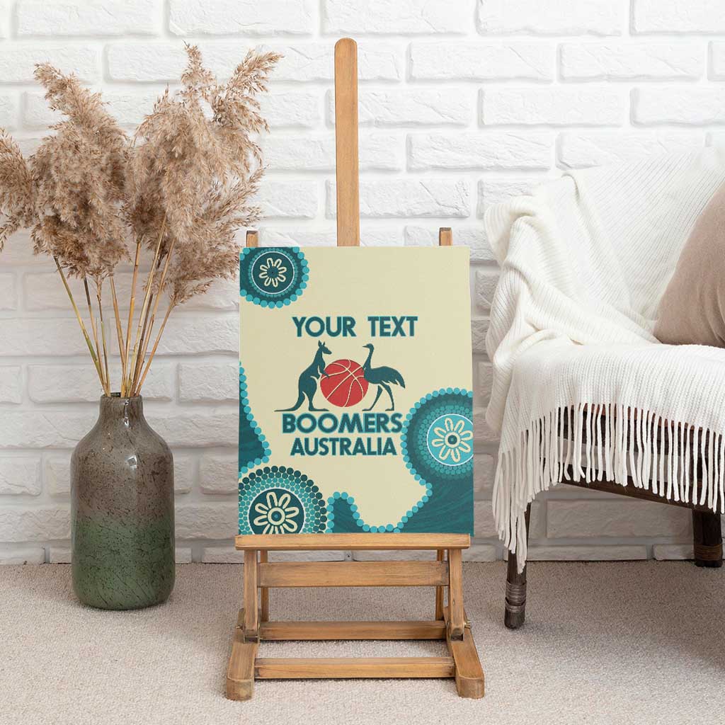 Custom Australia Boomers Canvas Wall Art Aboriginal With Marble Pattern - Cyan