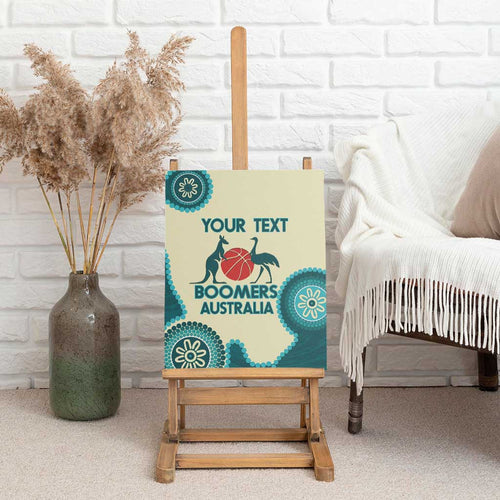Custom Australia Boomers Canvas Wall Art Aboriginal With Marble Pattern - Cyan