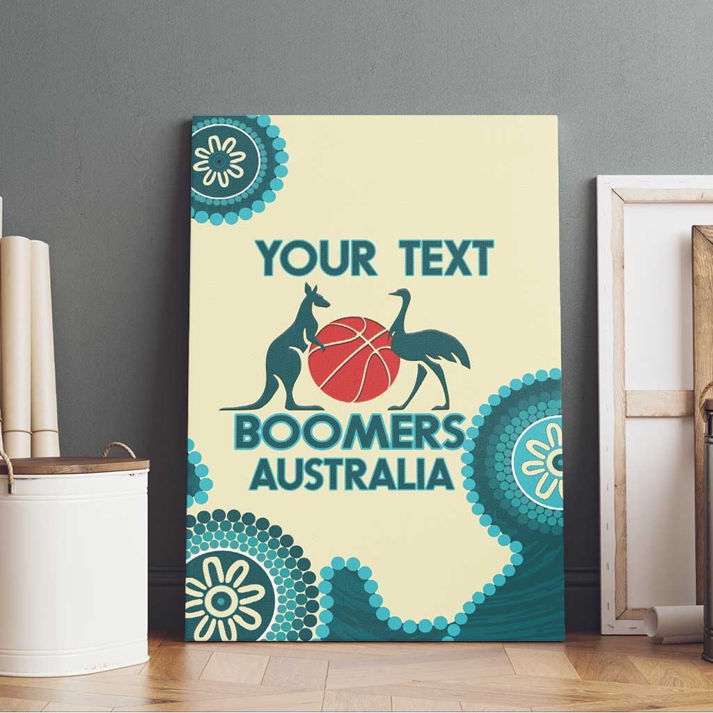 Custom Australia Boomers Canvas Wall Art Aboriginal With Marble Pattern - Cyan