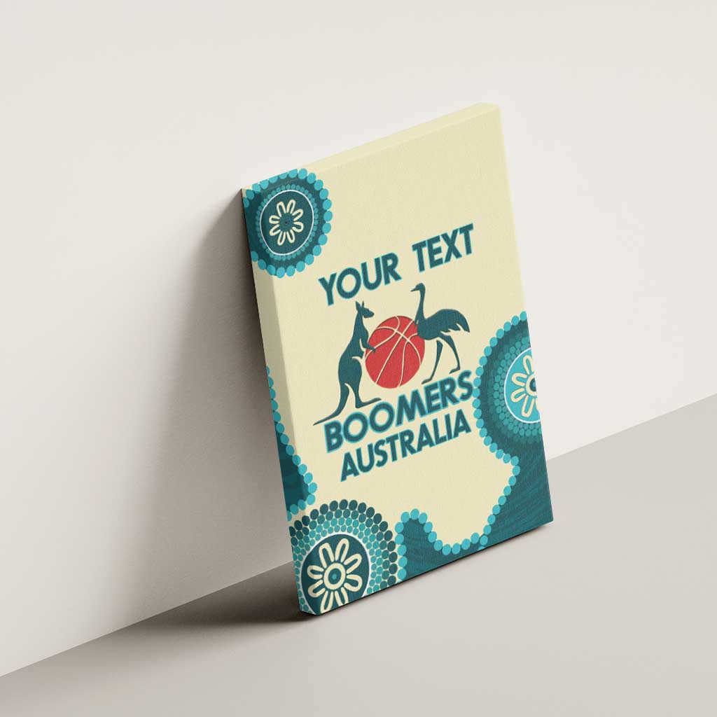 Custom Australia Boomers Canvas Wall Art Aboriginal With Marble Pattern - Cyan