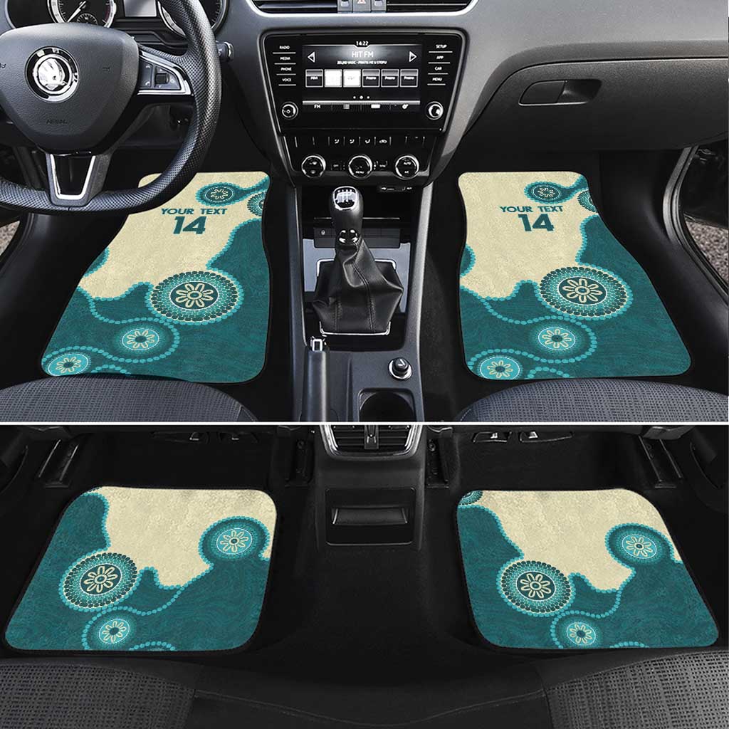 Custom Australia Boomers Car Mats Aboriginal With Marble Pattern - Cyan