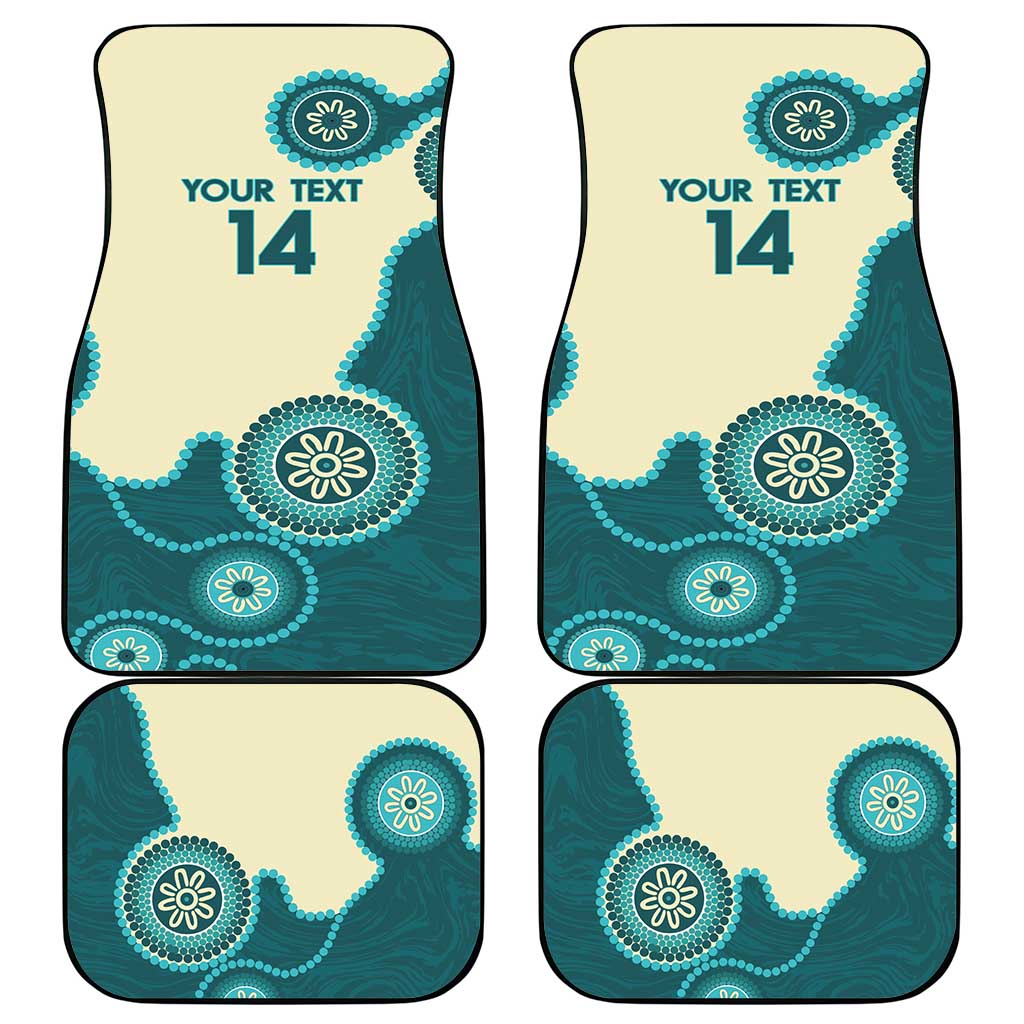 Custom Australia Boomers Car Mats Aboriginal With Marble Pattern - Cyan