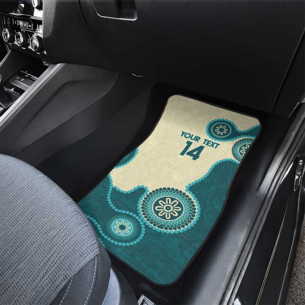 Custom Australia Boomers Car Mats Aboriginal With Marble Pattern - Cyan