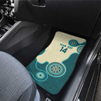 Custom Australia Boomers Car Mats Aboriginal With Marble Pattern - Cyan