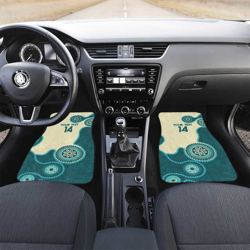 Custom Australia Boomers Car Mats Aboriginal With Marble Pattern - Cyan