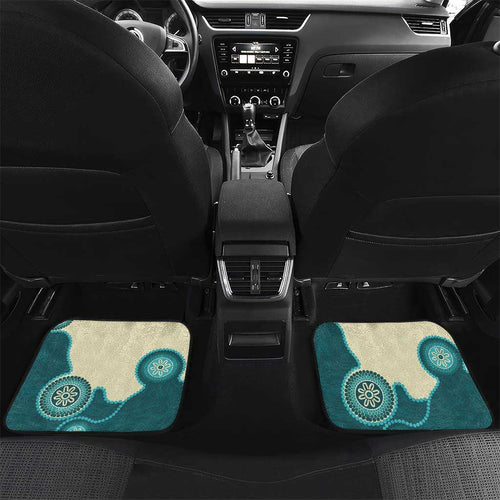 Custom Australia Boomers Car Mats Aboriginal With Marble Pattern - Cyan