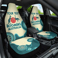 Custom Australia Boomers Car Seat Cover Aboriginal With Marble Pattern - Cyan