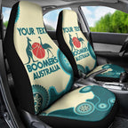 Custom Australia Boomers Car Seat Cover Aboriginal With Marble Pattern - Cyan