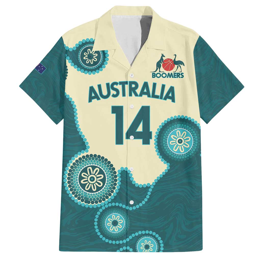 Custom Australia Boomers Family Matching Long Sleeve Bodycon Dress and Hawaiian Shirt Aboriginal With Marble Pattern - Cyan