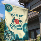 Custom Australia Boomers Garden Flag Aboriginal With Marble Pattern - Cyan