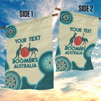 Custom Australia Boomers Garden Flag Aboriginal With Marble Pattern - Cyan