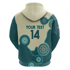 Custom Australia Boomers Hoodie Aboriginal With Marble Pattern - Cyan