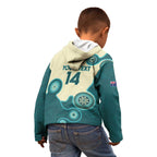 Custom Australia Boomers Kid Hoodie Aboriginal With Marble Pattern - Cyan