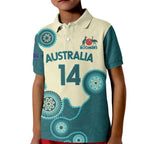 Custom Australia Boomers Kid Polo Shirt Aboriginal With Marble Pattern - Cyan