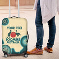 Custom Australia Boomers Luggage Cover Aboriginal With Marble Pattern - Cyan