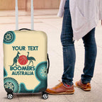 Custom Australia Boomers Luggage Cover Aboriginal With Marble Pattern - Cyan